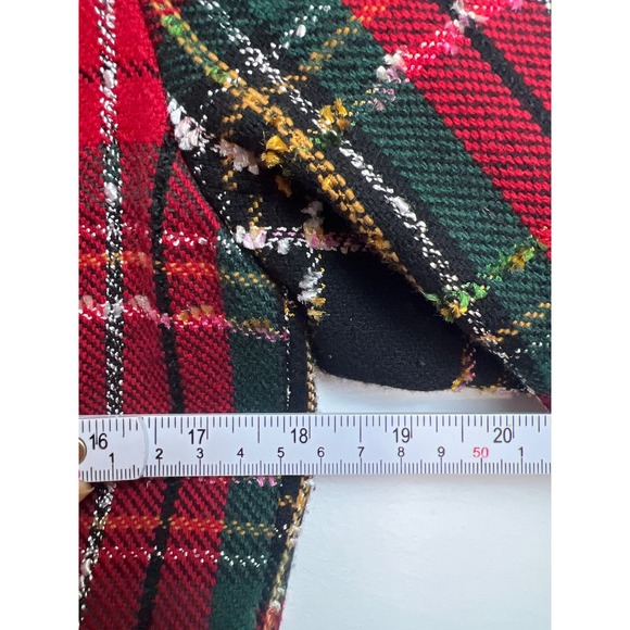 Rachel Zoe Plaid Tweed Blazer Metallic Fringe Double Breasted Women S Holiday - Picture 3 of 10